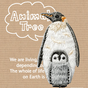 H459-016 Iron-on Applique "Animal Tree" Emperor Penguin